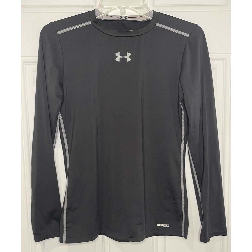 Under Armour HeatGear Boys YXL Black Long Sleeve Compression Shirt Baselayer XL